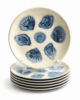 Elchinger stijl set van 6 vintage Franse oesterborden