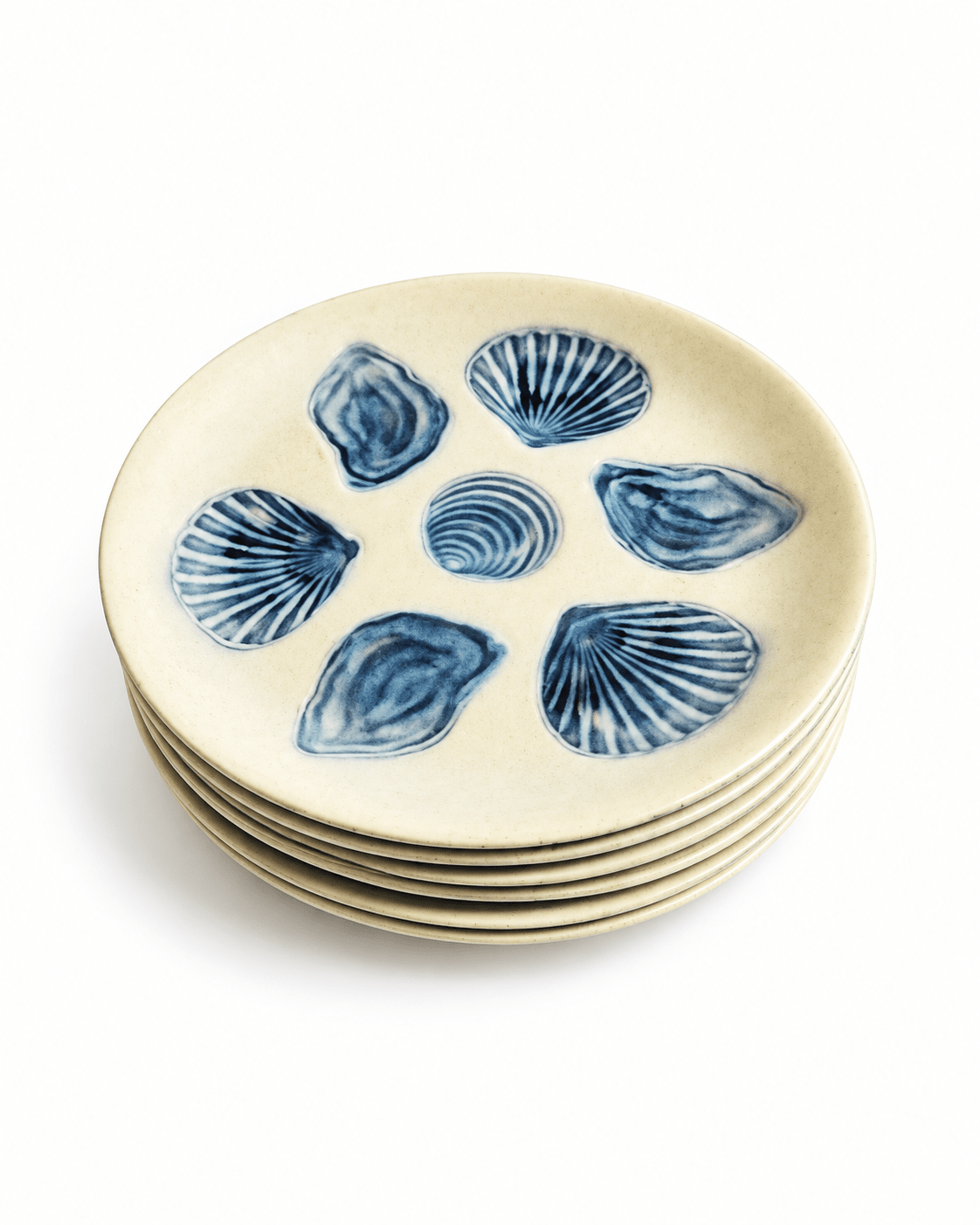 Elchinger stijl set van 6 vintage Franse oesterborden
