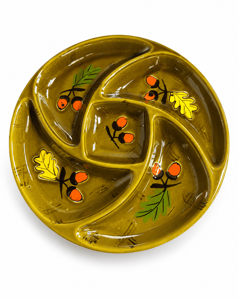 Poët-Laval vintage compartimentenschaal met herfstdecor
