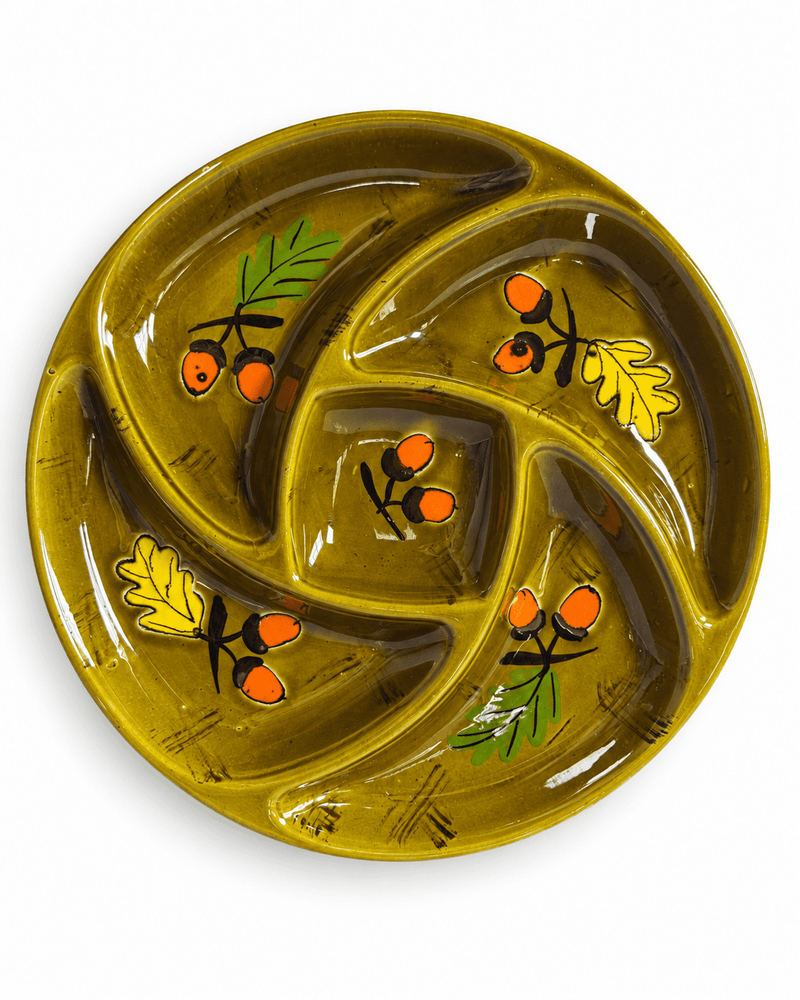 Poët-Laval vintage compartimentenschaal met herfstdecor