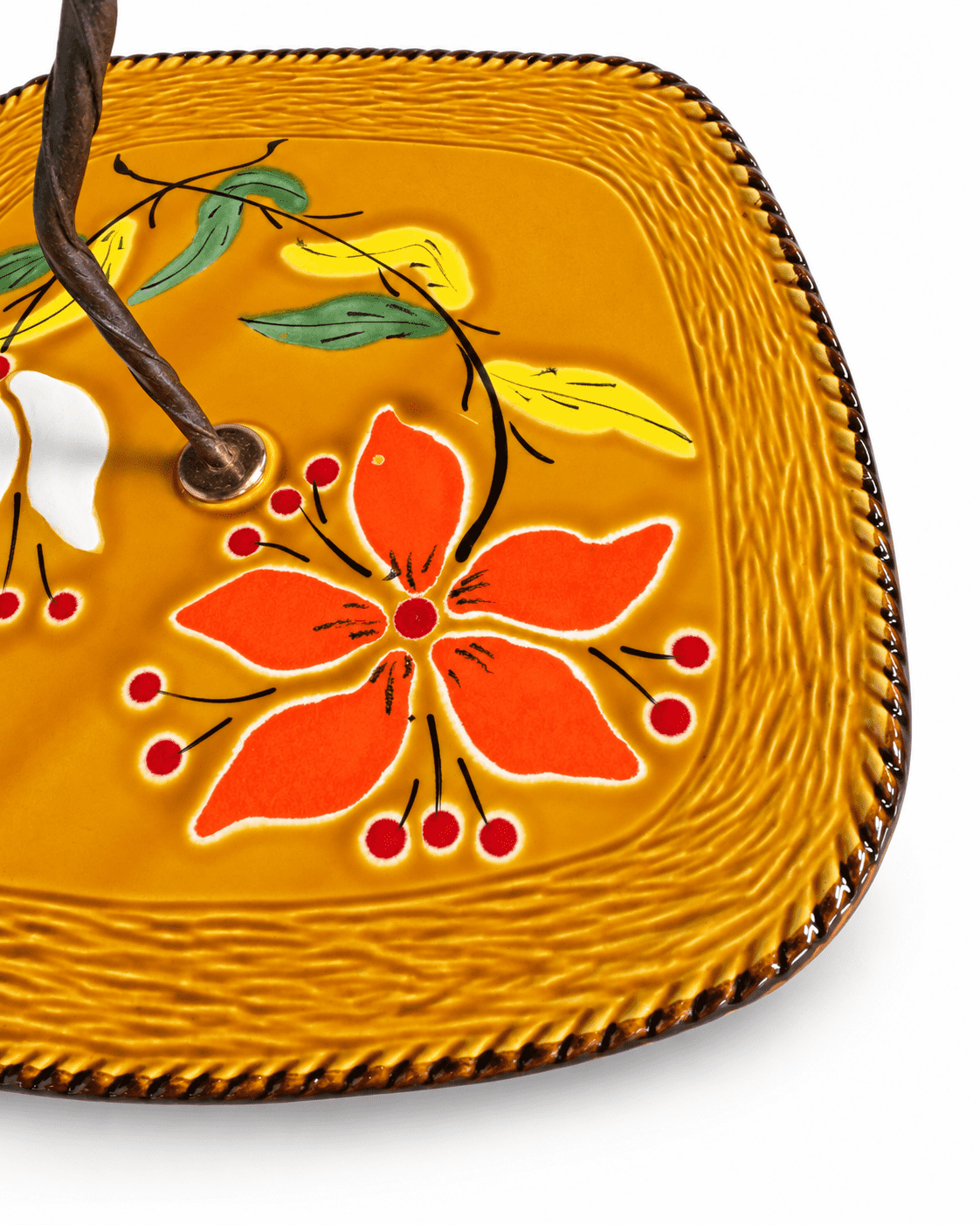 Poët-Laval vintage kaasplateau of serveerschaal met bloemendecor