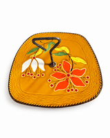 Poët-Laval vintage kaasplateau of serveerschaal met bloemendecor