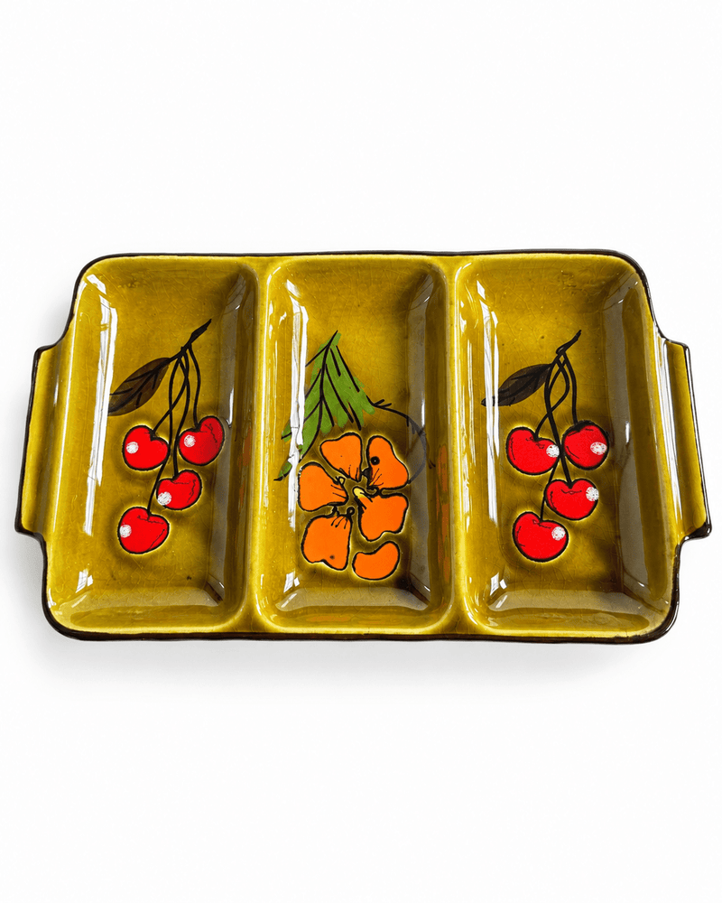 Poët-Laval Vintage serveerschaal 3 vakken met fruitdecor