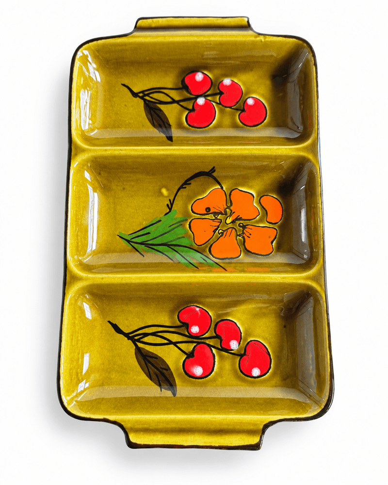 Poët-Laval Vintage serveerschaal 3 vakken met fruitdecor