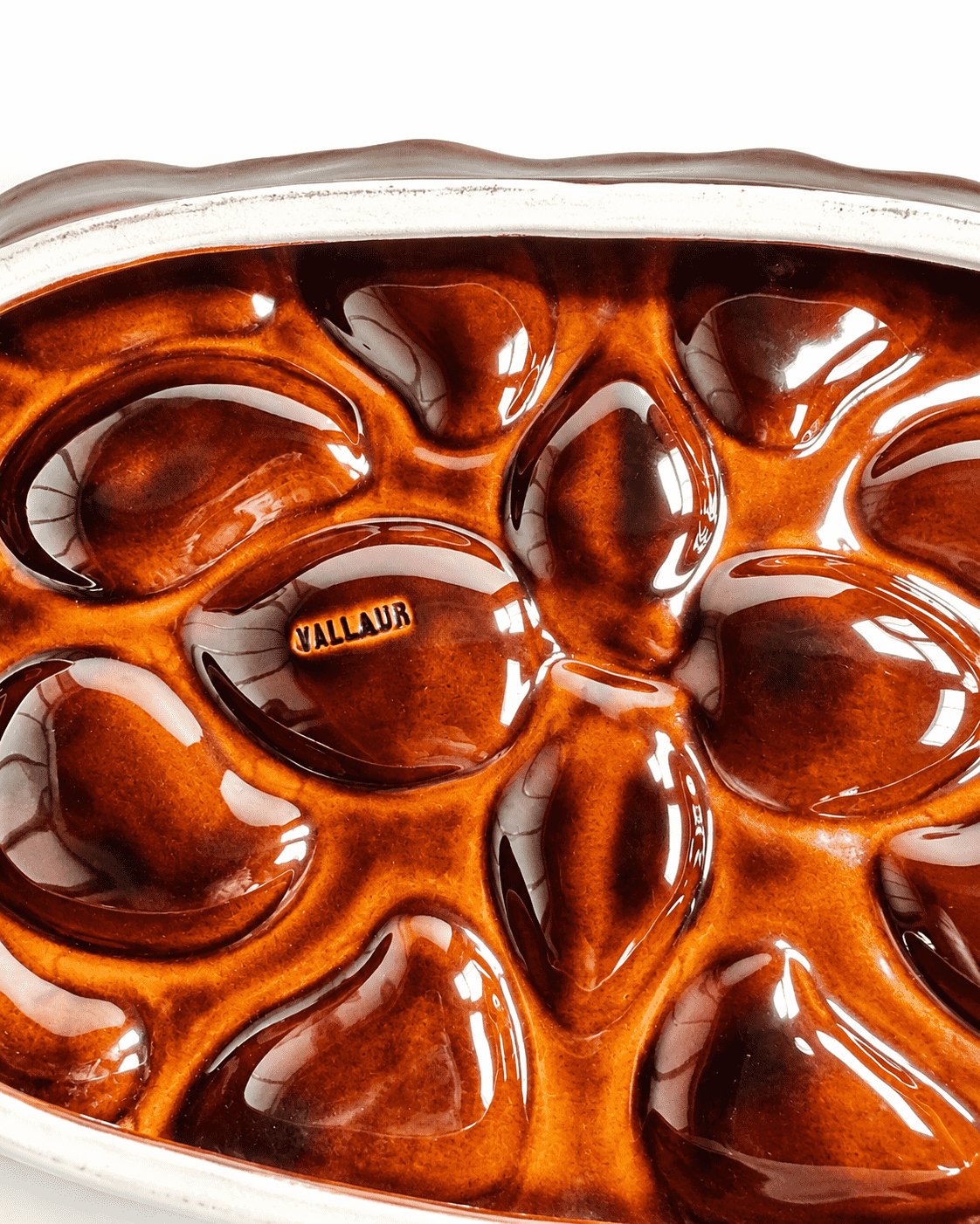 Vallauris vintage oesterschaal Fat Lava  voor 12 oesters